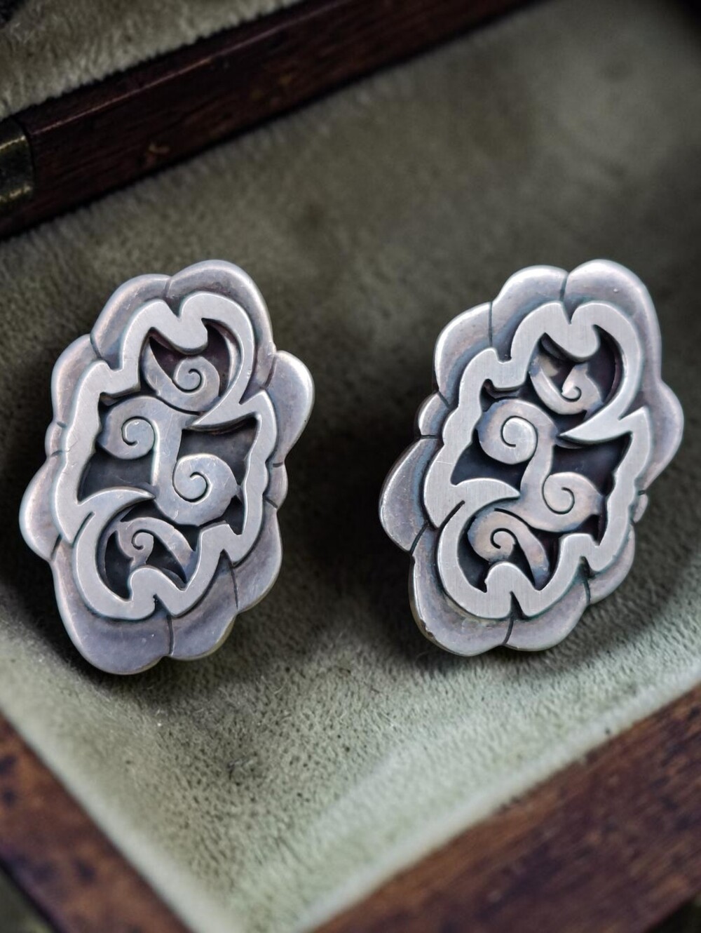 Vintage Sterling Taxco Espinosa Handmade Earrings